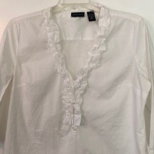 3/4 length sleeved cotton white shirt